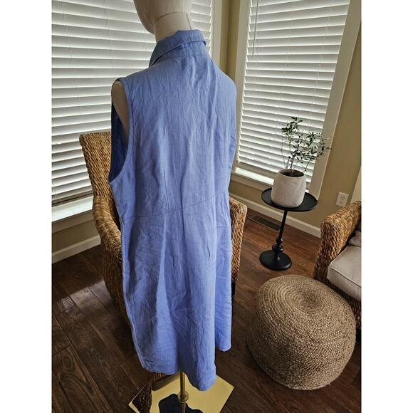 Goddess Gear Organic Linen Dress Women's XL Lagenlook Beach Made in USA - Picture 4 of 11